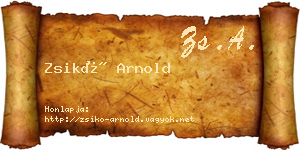 Zsikó Arnold névjegykártya