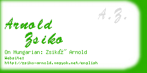 arnold zsiko business card